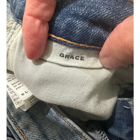 SLVRLAKE Grace Wide Leg Jeans Raw Hem Laurel Canyon Wash Vintage Boho, size 27 - Picture 4 of 11